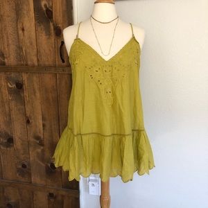 Pea green Anthropologie tank- new with tags size 8